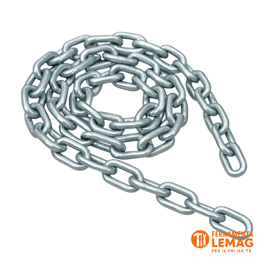 Catena Zincata 6 mm x 2,5 m – Maglia Resistente Antiruggine – Lemag srl - Lemag srl