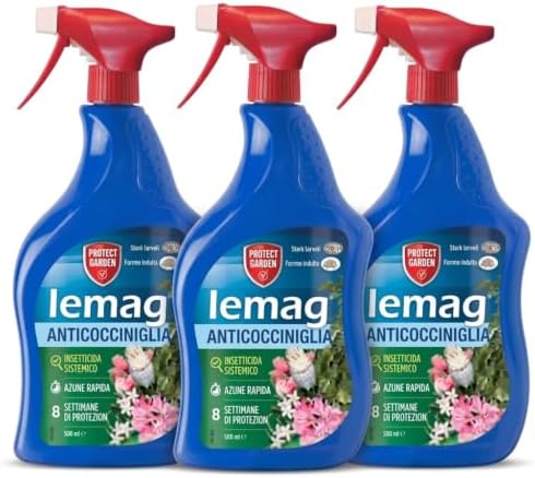 Insetticida Sistemico Anticocciniglia Pronto Uso – 3 Flaconi da 800 ml – Flupyradifurone, Azione in 1 Ora, Protezione 8 Settimane - Lemag srl