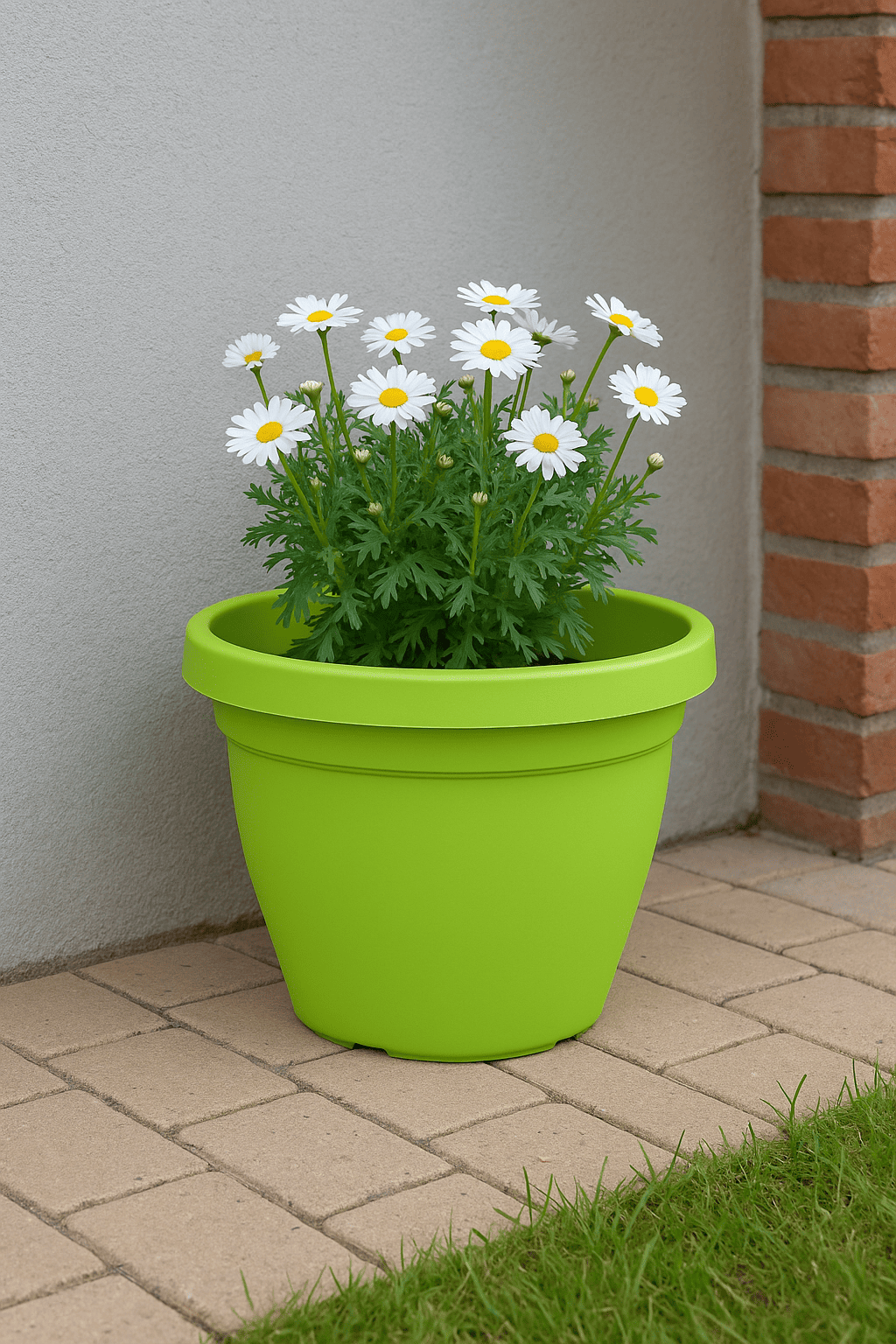 Vaso 'Verona' Ø30x24h cm Verde Anice per Piante e Fiori –Resistente e Decorativo - Lemag srl
