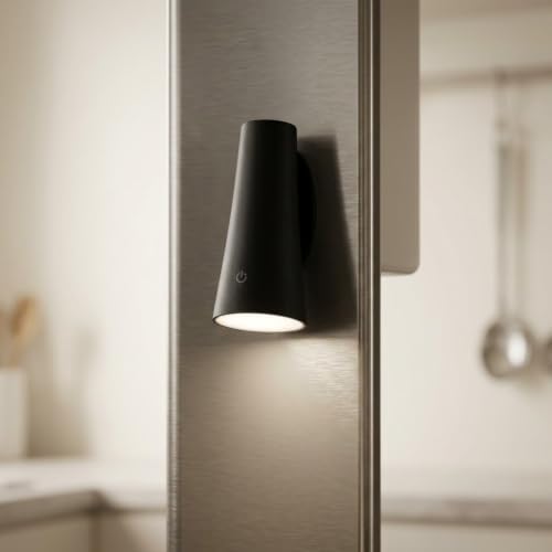 Set 2 Lampade LED Magnetiche Ricaricabili USB – 3 W, 210 Lumen, 5000 K – Batteria 2000 mAh – Adesivo e Clip Inclusi – Nere - Lemag srl