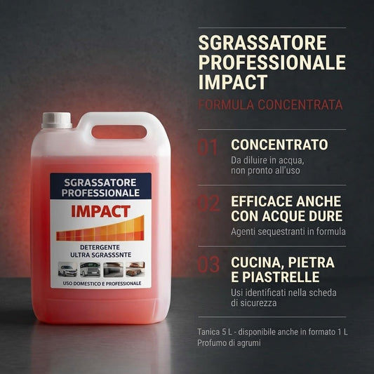 Sgrassatore professionale Impact 5 litri concentrato detergente alcalino – dettaglio