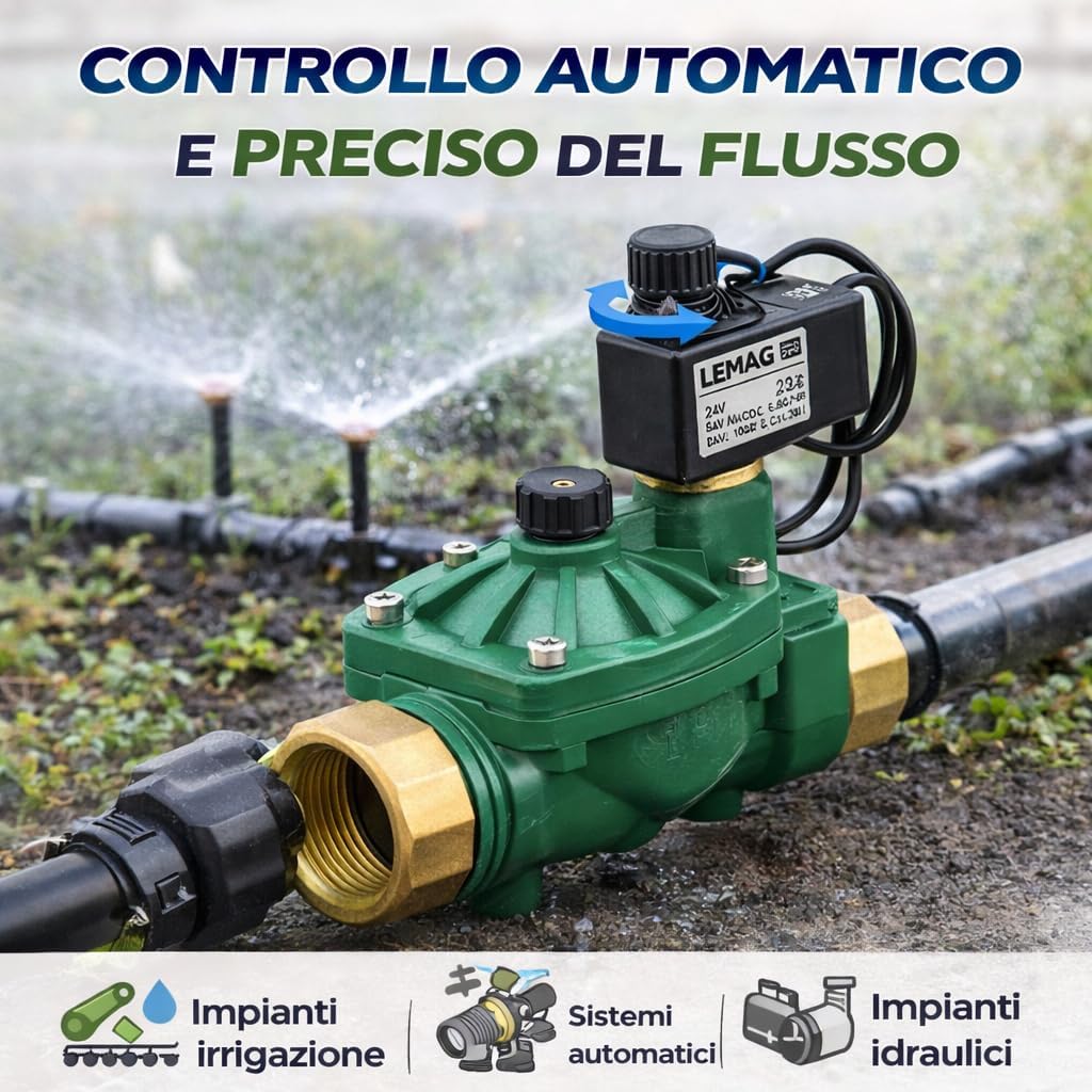 Elettrovalvola 24V con Regolatore di Flusso per Irrigazione - Lemag srl