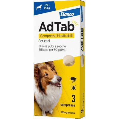 Adtab Elanco Cani – Compresse Antiparassitarie per Pulci e Zecche da 1,3 a 45 kg - Lemag srl