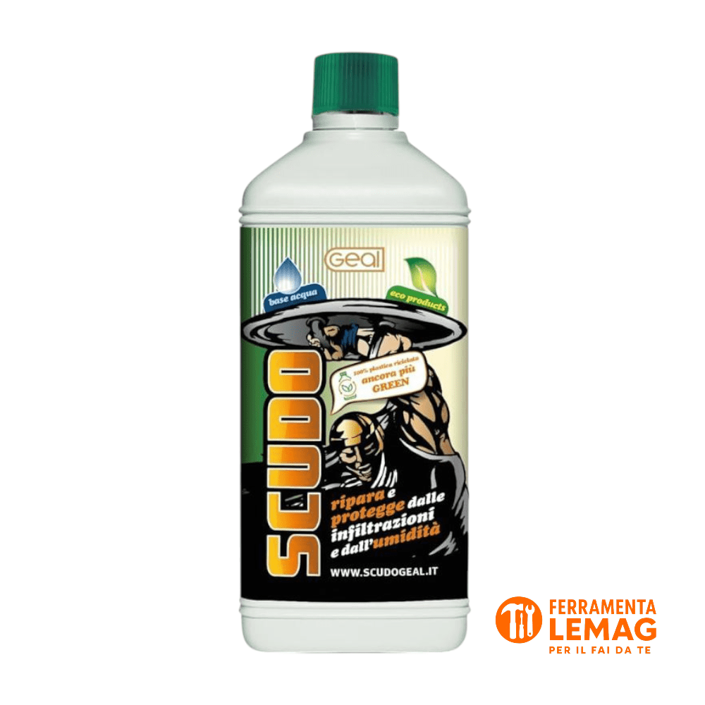 GEAL SCUDO 1 Litro – Idrorepellente Anti Infiltrazioni Base Acqua per Terrazze, Pavimenti e Rivestimenti - Lemag srl