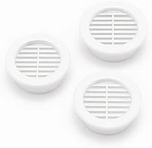 Set 3 Griglie di Aerazione in PVC Bianco – Presa d’Aria Circolare Ø 80-100 mm – Per Tubi, Ventilazione, Areazione Ambienti - Lemag srl