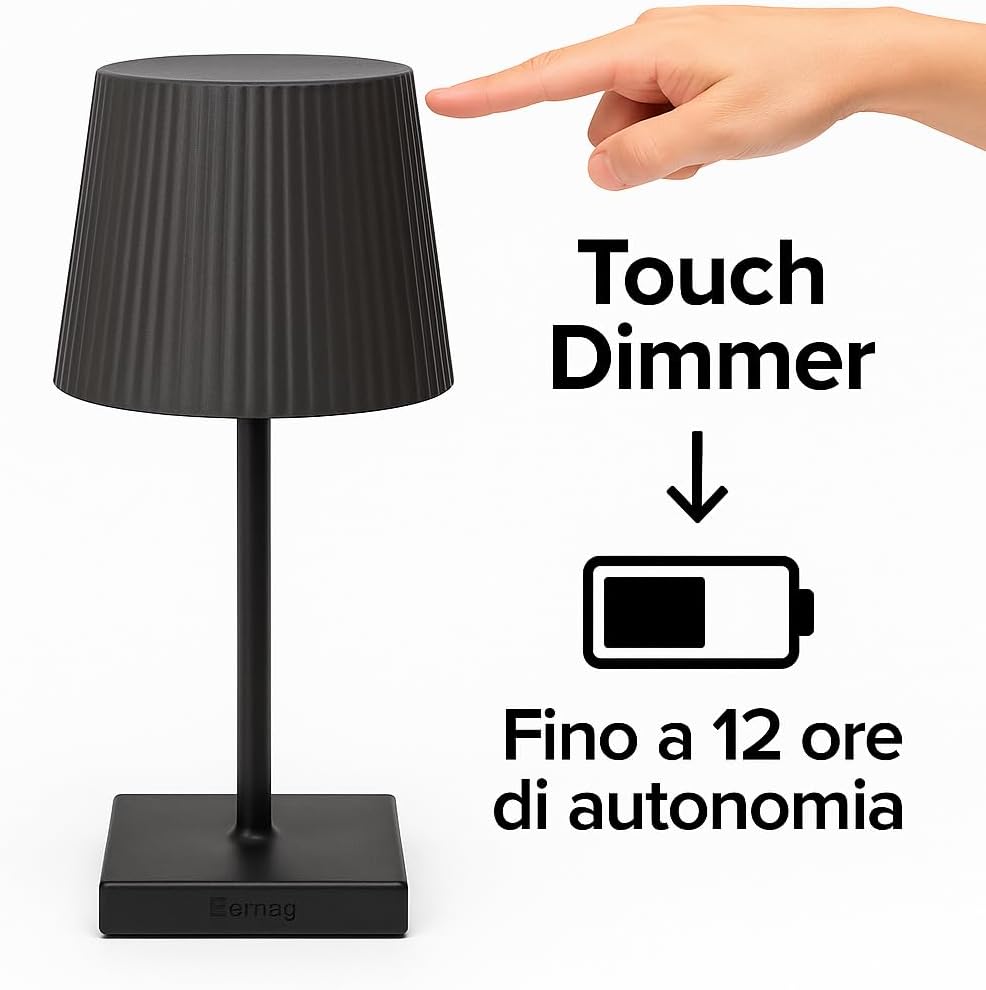 Lampada LED Ricaricabile da Tavolo Touch Bianca Fredda per Scrivania o Comodino - Lemag srl