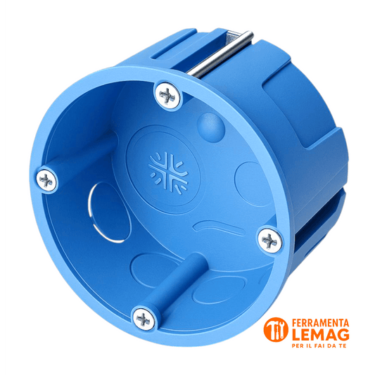 Elettrocanali EC34045 Scatola incasso Ø80x45 mm blu per pareti leggere serie 340 - Lemag srl