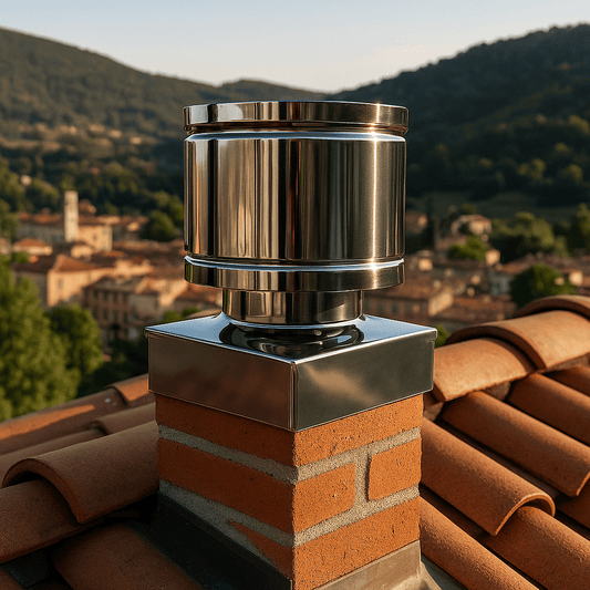 Comignolo fumaiolo antivento antipioggia canne fumarie acciaio inox 270x270 mm - Lemag srl