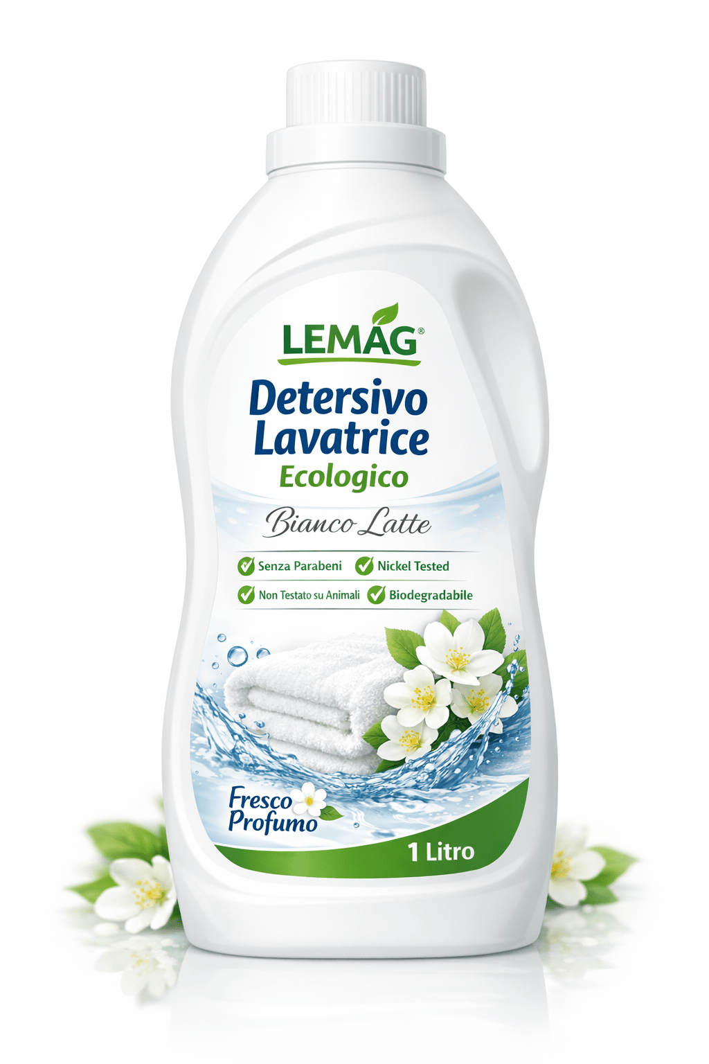 Detersivo Lavatrice Ecologico Biodegradabile 1L/5L – Senza Parabeni – Nickel Tested – Non Testato su Animali – Profumazioni Assortite - Lemag srl