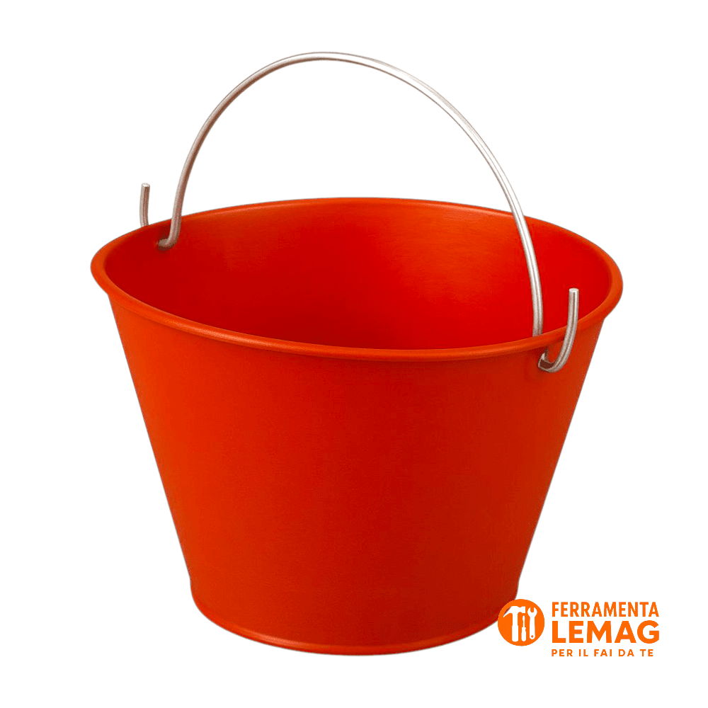 Secchio muratore rosso 12 L – resistente e maneggevole per edilizia e cantiere - Lemag srl