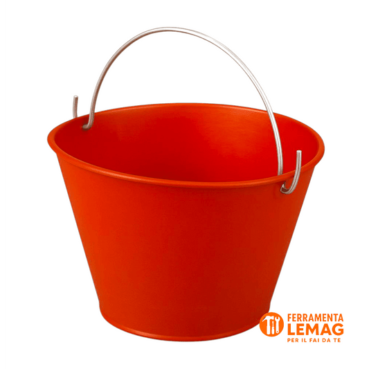 Secchio muratore rosso 12 L – resistente e maneggevole per edilizia e cantiere - Lemag srl