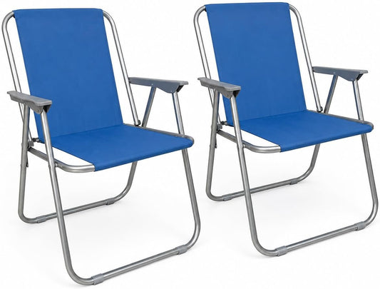 Set 2 Sedie Relax Blu 52x46x74cm – Struttura Acciaio e Poliestere | Sedia Pieghevole da Giardino Terrazzo Spiaggia | Resistente e Leggera | Coppia | Made in Italy - Lemag srl