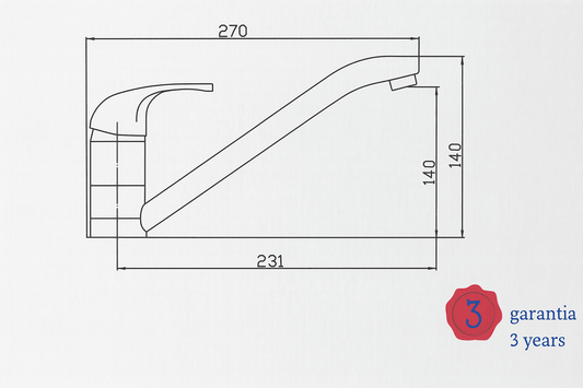 Rubinetto Cucina Canna Alta Quadrata Orientabile – Miscelatore Ottone Cromato A62 – Lemag SRL - Lemag srl
