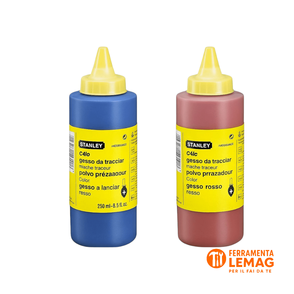 Gesso per Tracciatore in Bottiglia – Colore Rosso o Blu, Alta Visibilità - Lemag srl