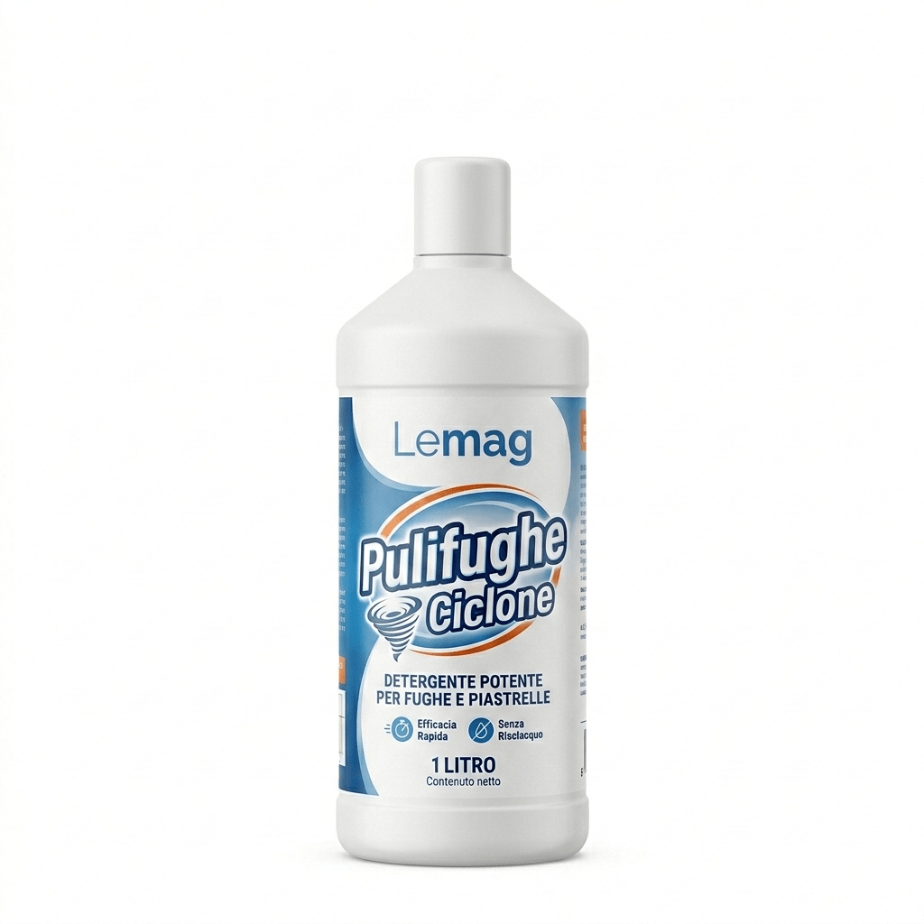 Ciclone 1L – Detergente Acido Professionale per Fughe e Pavimenti | Rimuove Calcare, Cemento e Incrostazioni | Pulizia Profonda Fughe, Gres, CeramicaCiclone 1L – Detergente Acido Professionale per Fughe e Pavimenti - Lemag srl