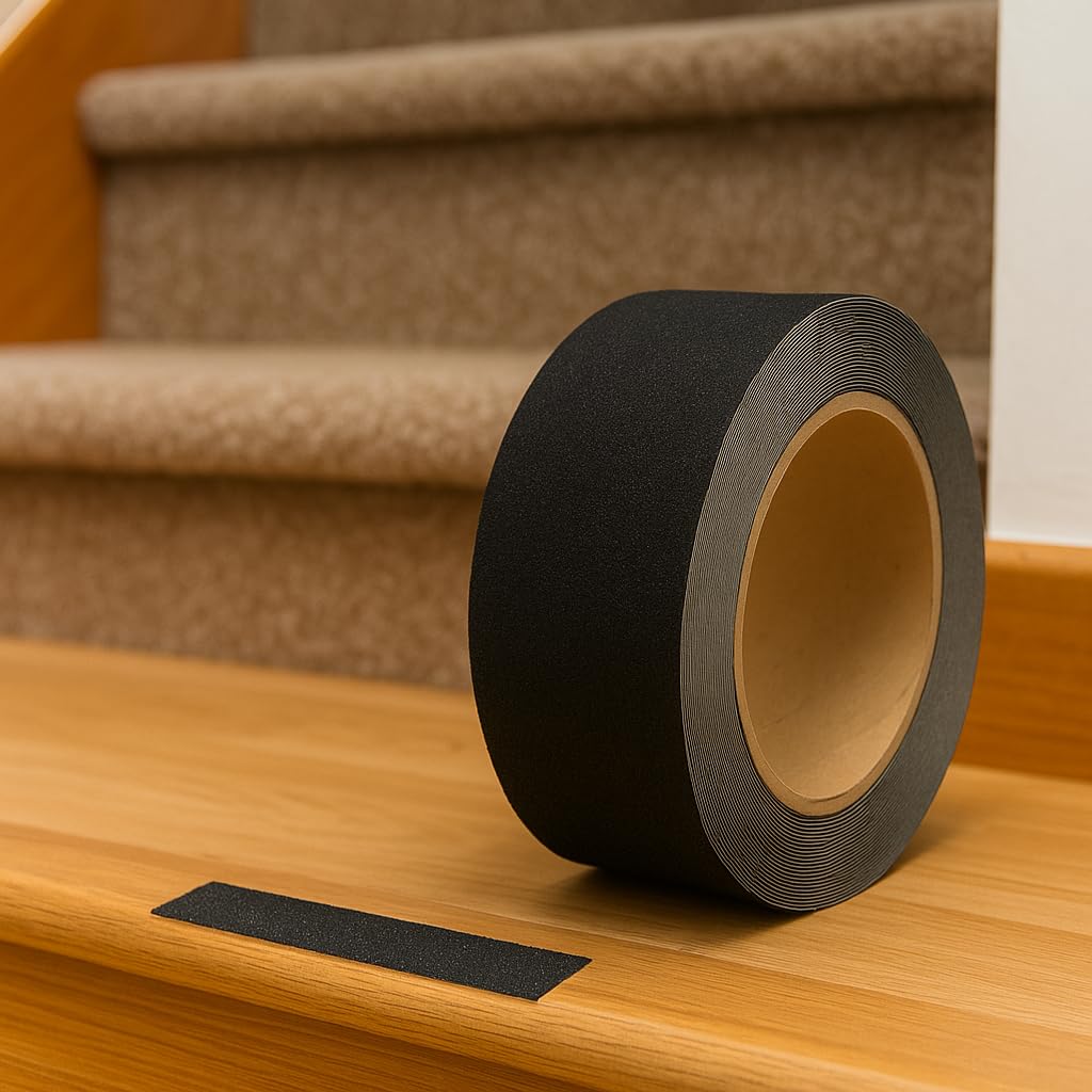 Nastro Antiscivolo Nero 25 mm x 18 m – Adesivo Resistente per Scale, Pavimenti, Rampe e Superfici Lisce – Sicurezza Domestica e Industriale - Lemag srl