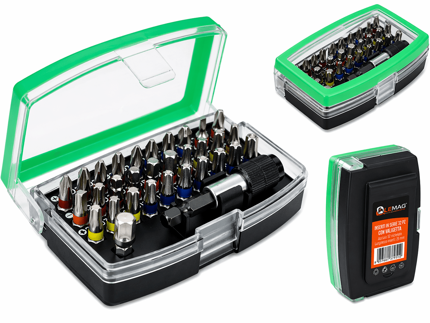 Set Inserti 32 Pezzi con Valigetta Acciaio S2 Portainserti - Lemag srl