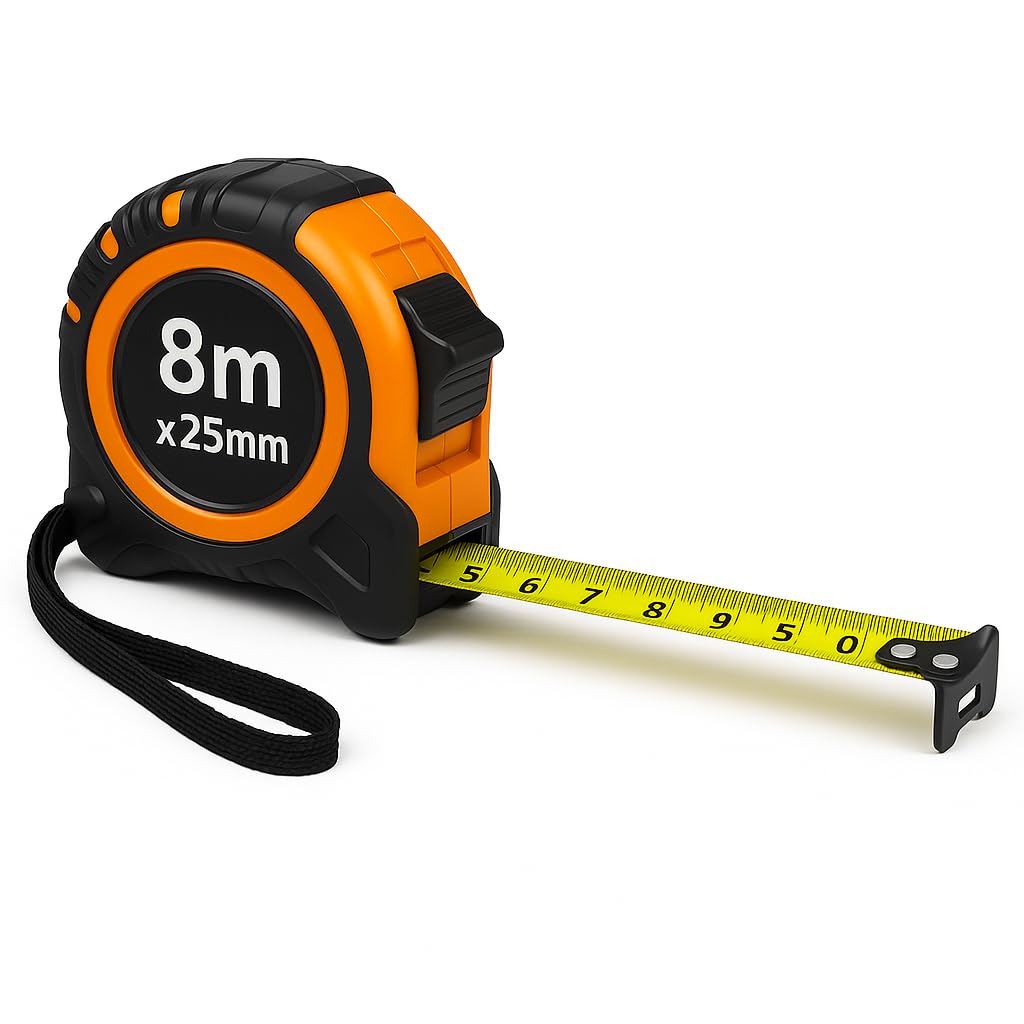 Flessometro Professionale 8m x 25mm – Metro Avvolgibile Blocco e Clip – Lemag SRL - Lemag srl