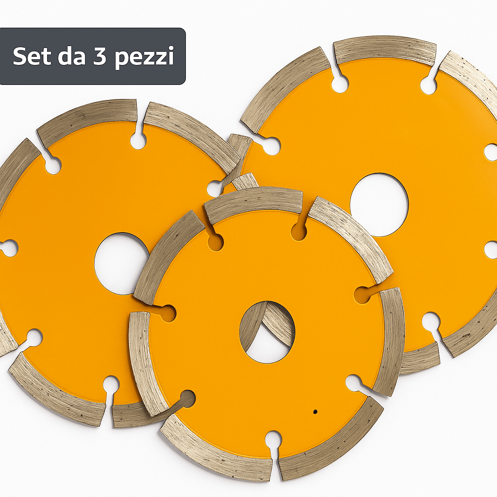 3x Dischi Diamantati Universali 115x22,2 mm – Taglio Pietra Cemento Marmo – Lemag srl - Lemag srl