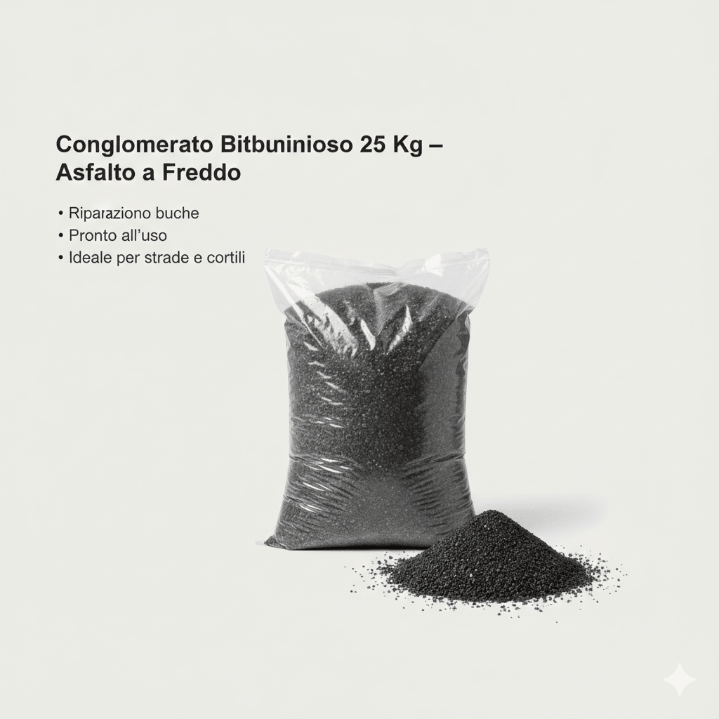 Conglomerato Bituminoso 25 Kg Asfalto a Freddo Per Riparazione Buche Strade - Lemag srl