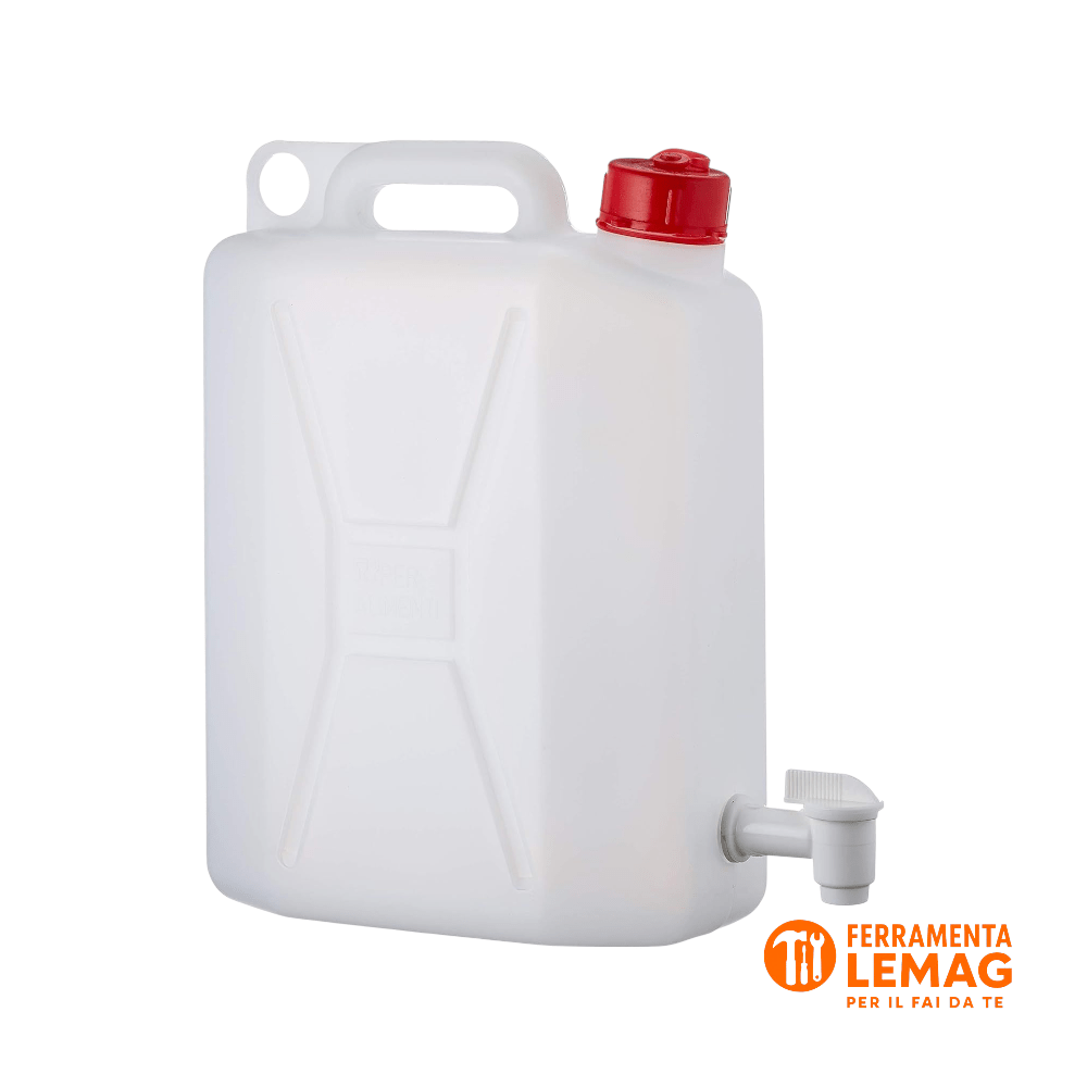 Taniche Acqua con Rubinetto per Vino Birra Olio Aceto Alimenti Liquidi 10 LT - Lemag srl