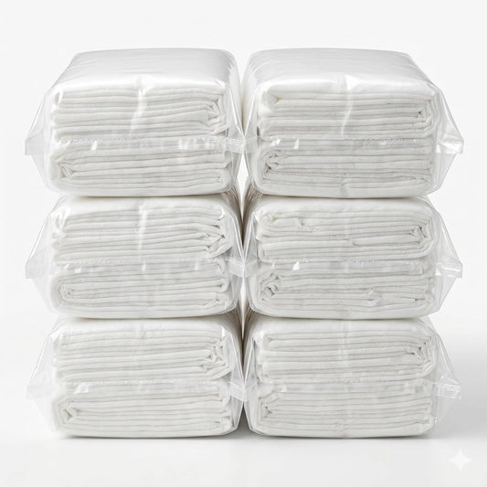 Asciugamani Monouso 60x38cm – 6 Confezioni da 16 pz (96 Totali) | Tessuto Ecologico | Piegati Singolarmente | Estetica Parrucchiere Palestra Viaggio | Made in Italy - Lemag srl
