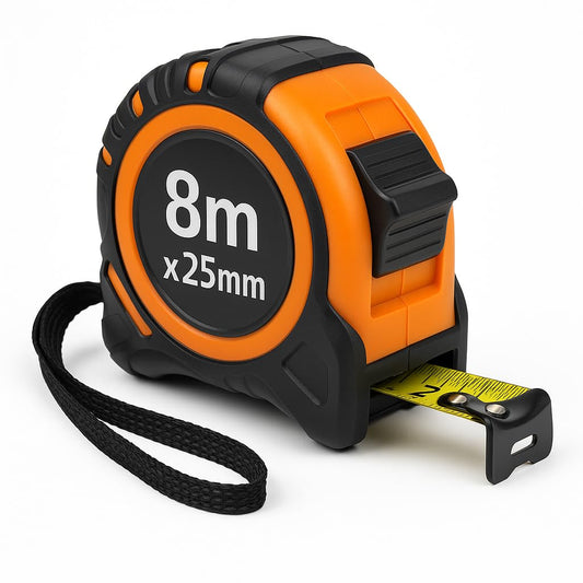 Flessometro Professionale 8m x 25mm – Metro Avvolgibile Blocco e Clip – Lemag SRL - Lemag srl