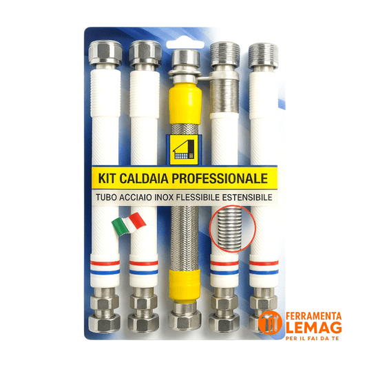 Tubo flessibile acqua inox 3/4" 100 - 200 mm, estensibile DM 174, alta qualità - Lemag srl