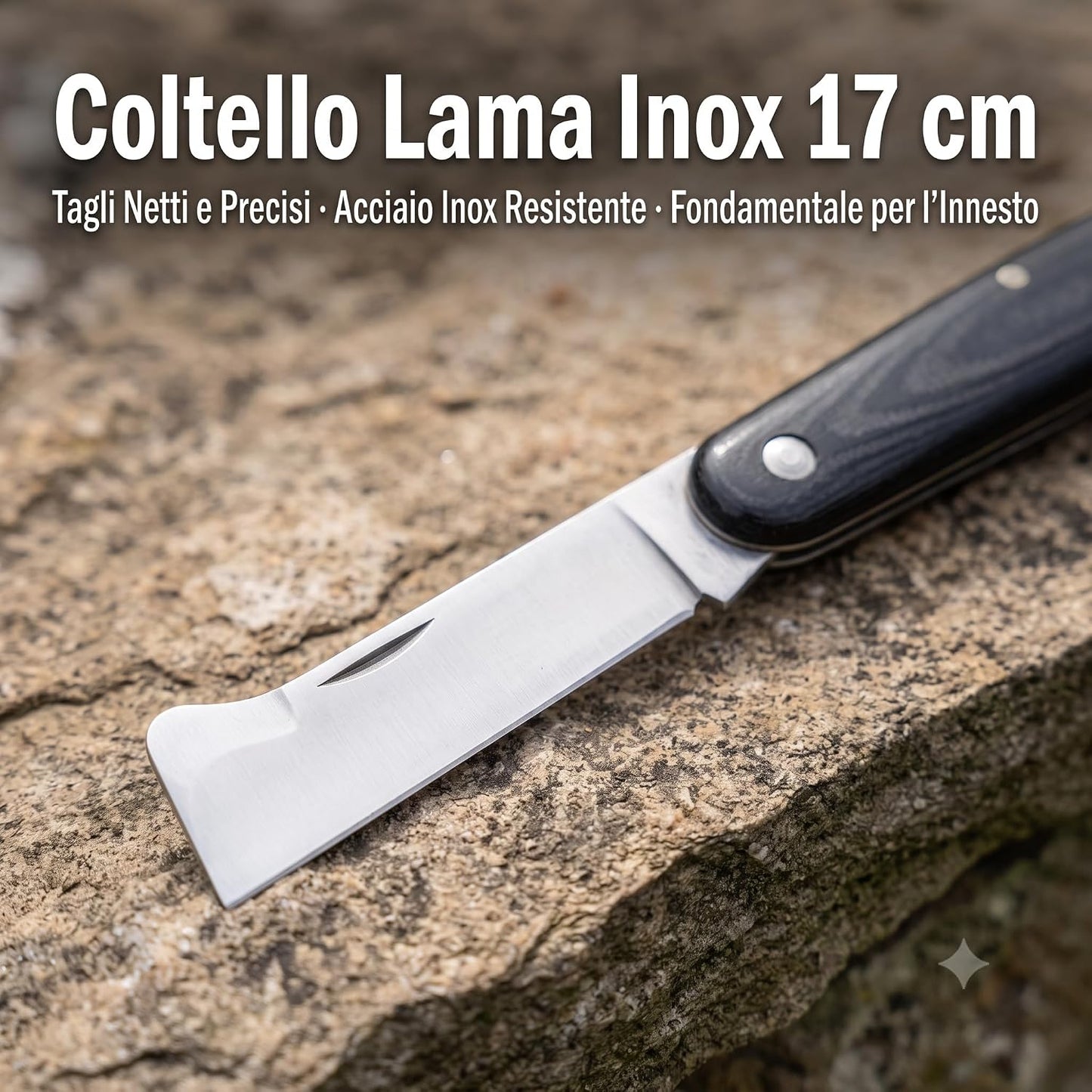 Kit Innesto Completo per Piante – Coltello da Innesto Lama Inox 17 cm con Mastice Cicatrizzante 500 gr Fascette per Legatura e Guanti – Set per Innesti Potature e Talee di Alberi da Frutto - Lemag srl