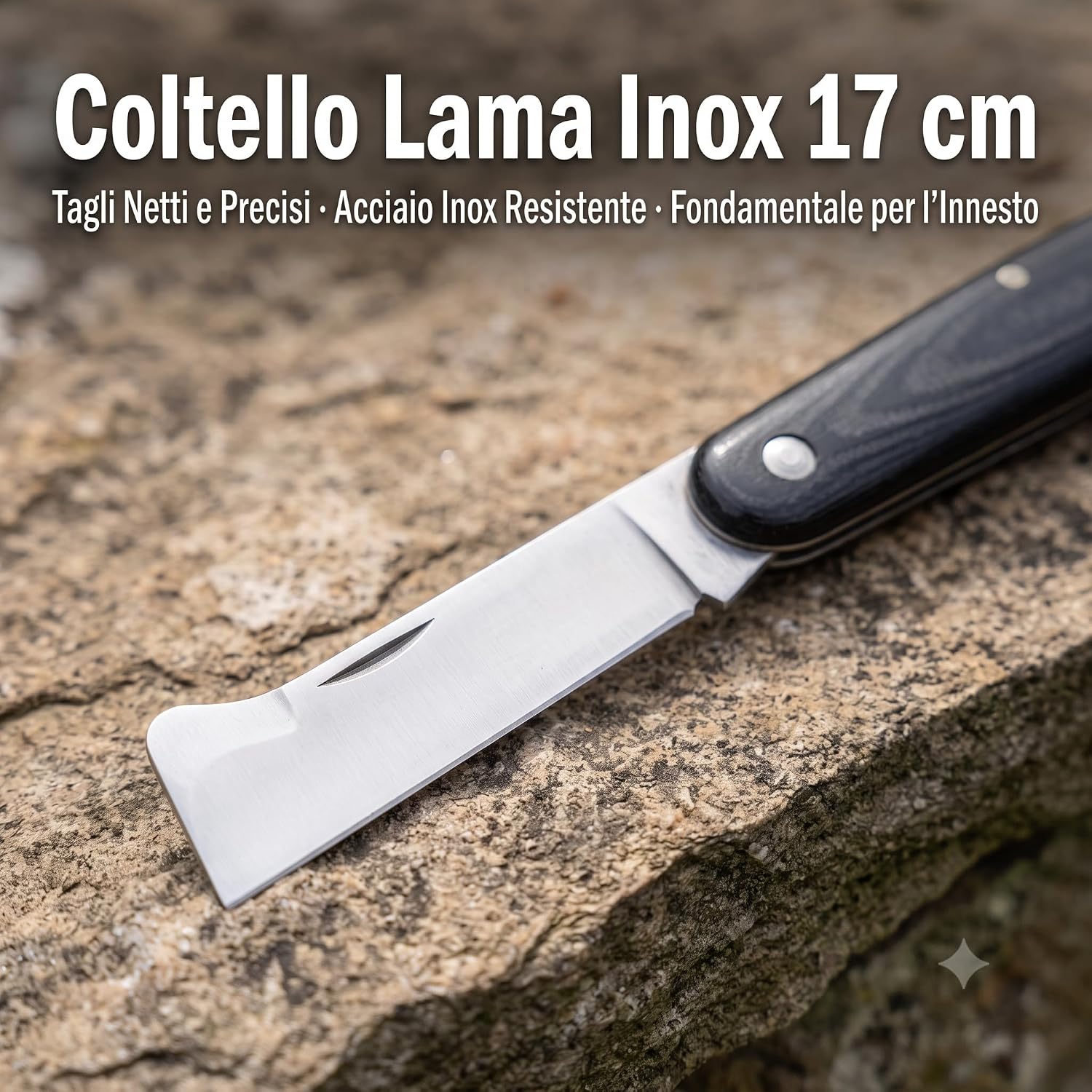 Kit Innesto Completo per Piante – Coltello da Innesto Lama Inox 17 cm con Mastice Cicatrizzante 500 gr Fascette per Legatura e Guanti – Set per Innesti Potature e Talee di Alberi da Frutto - Lemag srl