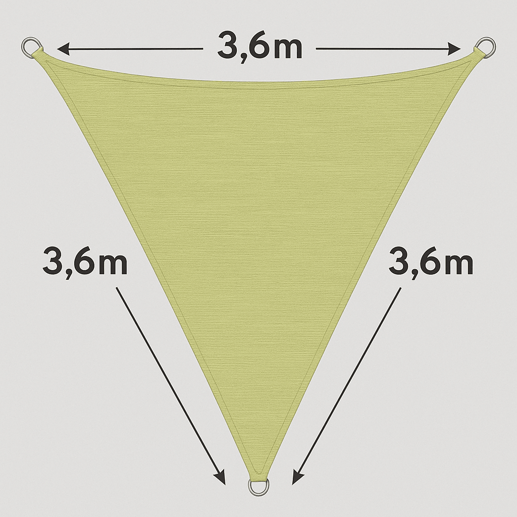 Vela Ombreggiante Triangolare HDPE Beige – 3 Misure: 3m, 3.6m, 5m – Resistente UV - Lemag srl