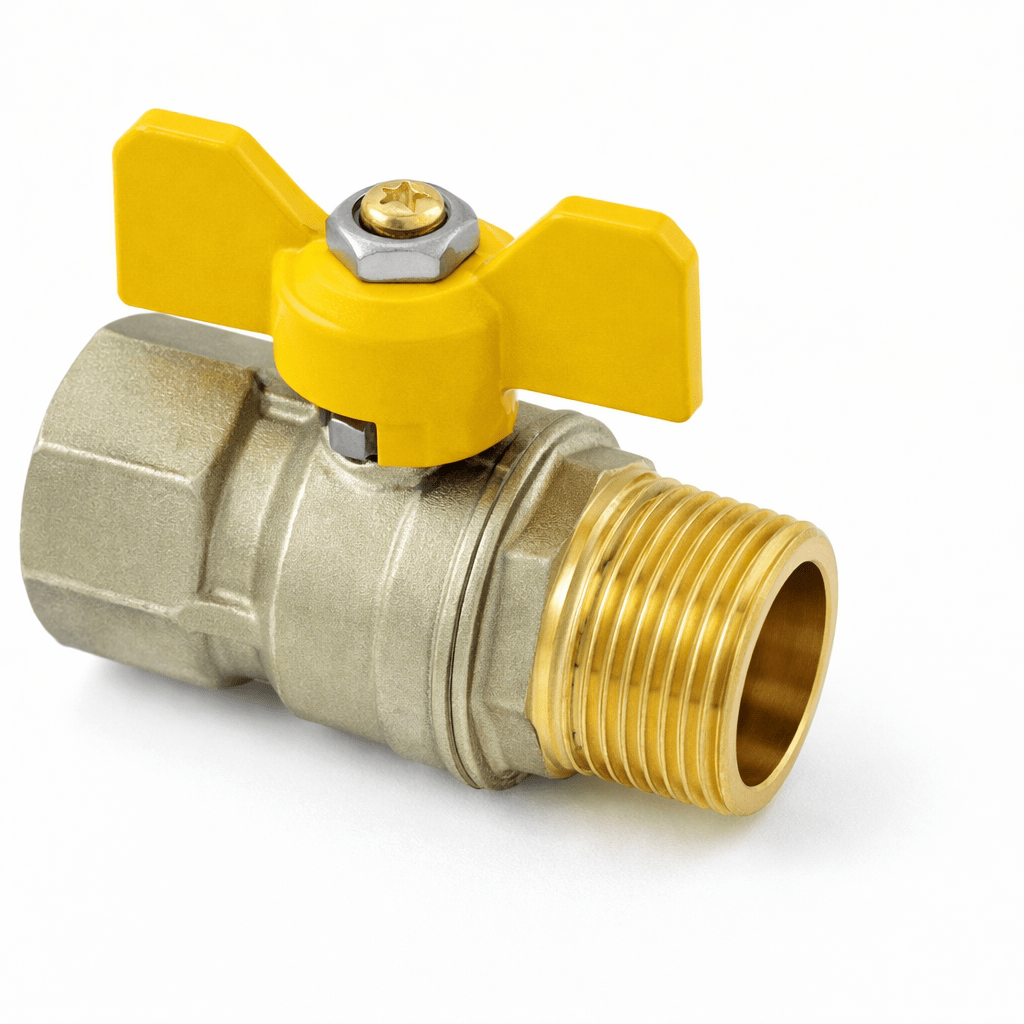 Valvola a Sfera Gas FF 3/4" in Ottone per Impianti Gas Rubinetto Femmina Femmina Chiusura Sicura Alta Tenuta per Uso Domestico e Tecnico - Lemag srl