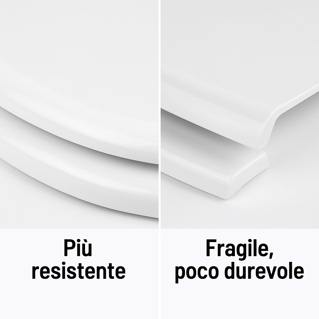Sedile WC Copriwater Universale MDF Legno Bianco Pesante Tavoletta Vaso Bagno - Lemag srl