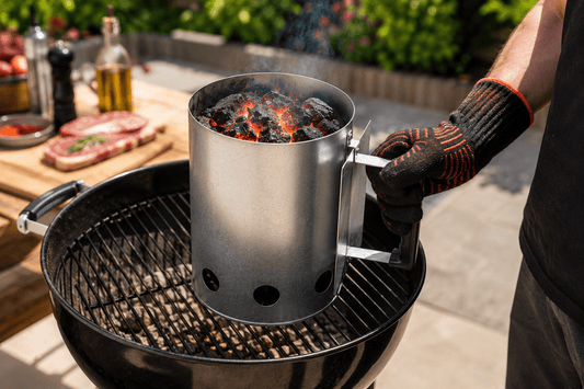 Starter per Barbecue a Carbone 26x16x27h cm Capacità 2,5 Kg in Acciaio Zincato Accendifuoco Camino Avviatore Carbonella - Lemag srl