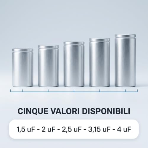 Condensatore di Marcia 450 V per Motori Monofase – 1,5 / 2 / 2,5 / 3,15 µF – Terminali Faston - Lemag srl