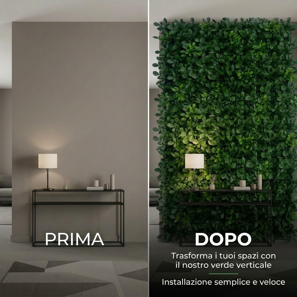 Siepe Artificiale Bosso Pannello 100x100 cm - Foglia Piccola Verde Scuro - Frangivista per Recinzioni, Ringhiere e Balconi - Si Taglia con le Forbici e si Fissa con Fascette - Lemag srl