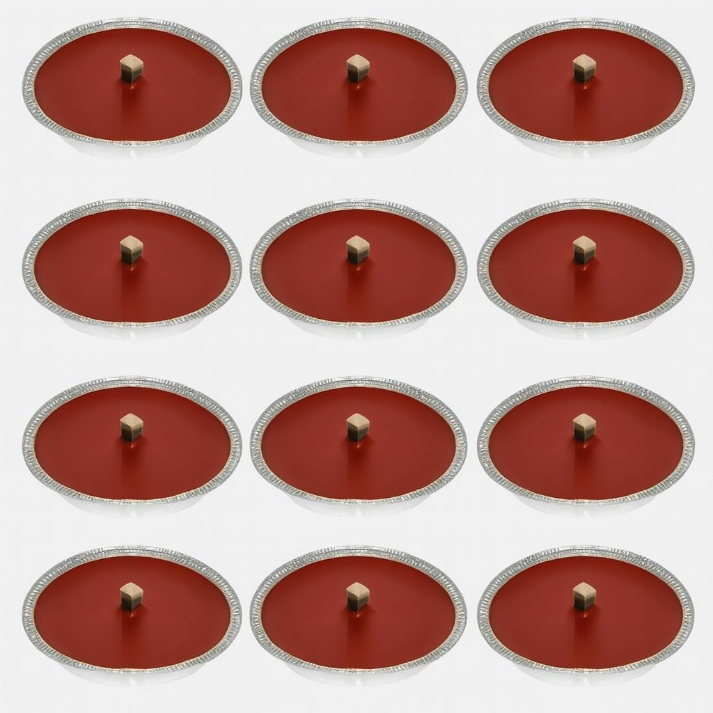 Fiaccole da Giardino in Alluminio Ø14 cm – Confezione da 12 – Cera Rossa – Durata 3 Ore – Antivento, Ideali per Esterni, Feste, Eventi, Atmosfera Romantica - Lemag srl