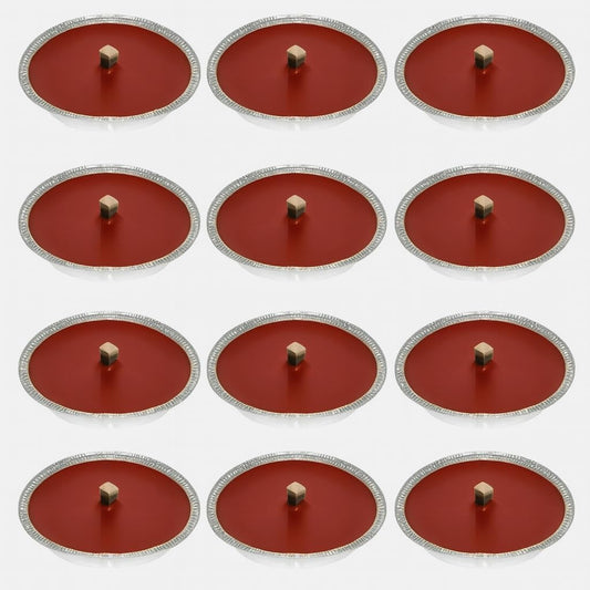 Fiaccole da giardino in alluminio Ø 14 cm con cera rossa, 12 pezzi