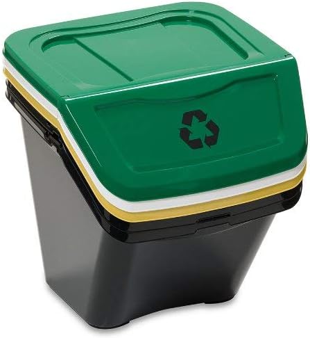 SET PATTUMIERE PER LA RACCOLTA DIFFERENZIATA 'ECOBIN' 3 pezzi - 30 lt - cm 39x39x33h - Lemag srl