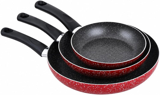 Set 3 Padelle Antiaderenti Casaconté 16-20-26cm – Spessore 1,4mm | Alluminio | Tre Misure per Ogni Cottura | Manico Ergonomico | Set Cucina Completo | Made in Italy - Lemag srl
