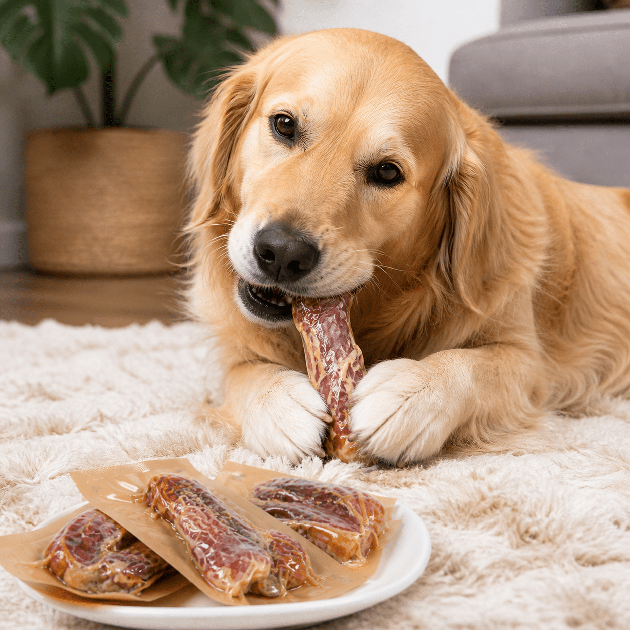 Snack per Cani Mini Ossa di Prosciutto 5 Confezioni da 90 g Naturale Masticativo - Lemag srl