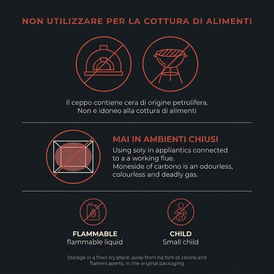 Ceppo Autoaccendente per Camino e Stufa 4 Pezzi da 1 Kg - Si Accende con un Fiammifero sulla Carta - Brucia 2 Ore - Niente Legna Sottile ne Accendifuoco - Lemag srl
