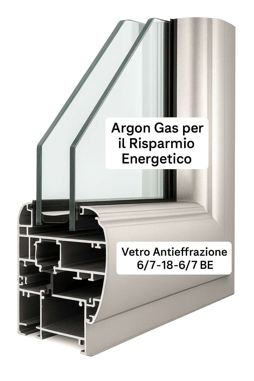 Porta finestra alluminio 80x220 cm taglio termico – Risparmio energetico - Lemag srl - Lemag srl