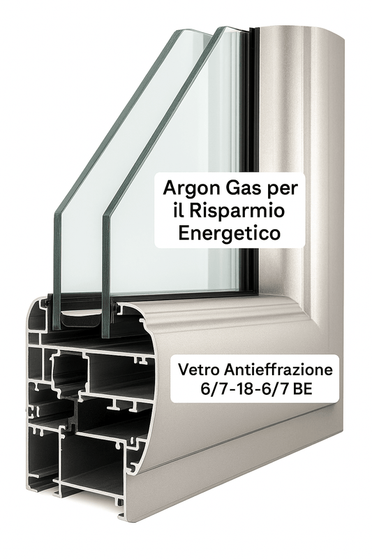 Porta finestra alluminio 80x220 cm taglio termico – Risparmio energetico - Lemag srl - Lemag srl