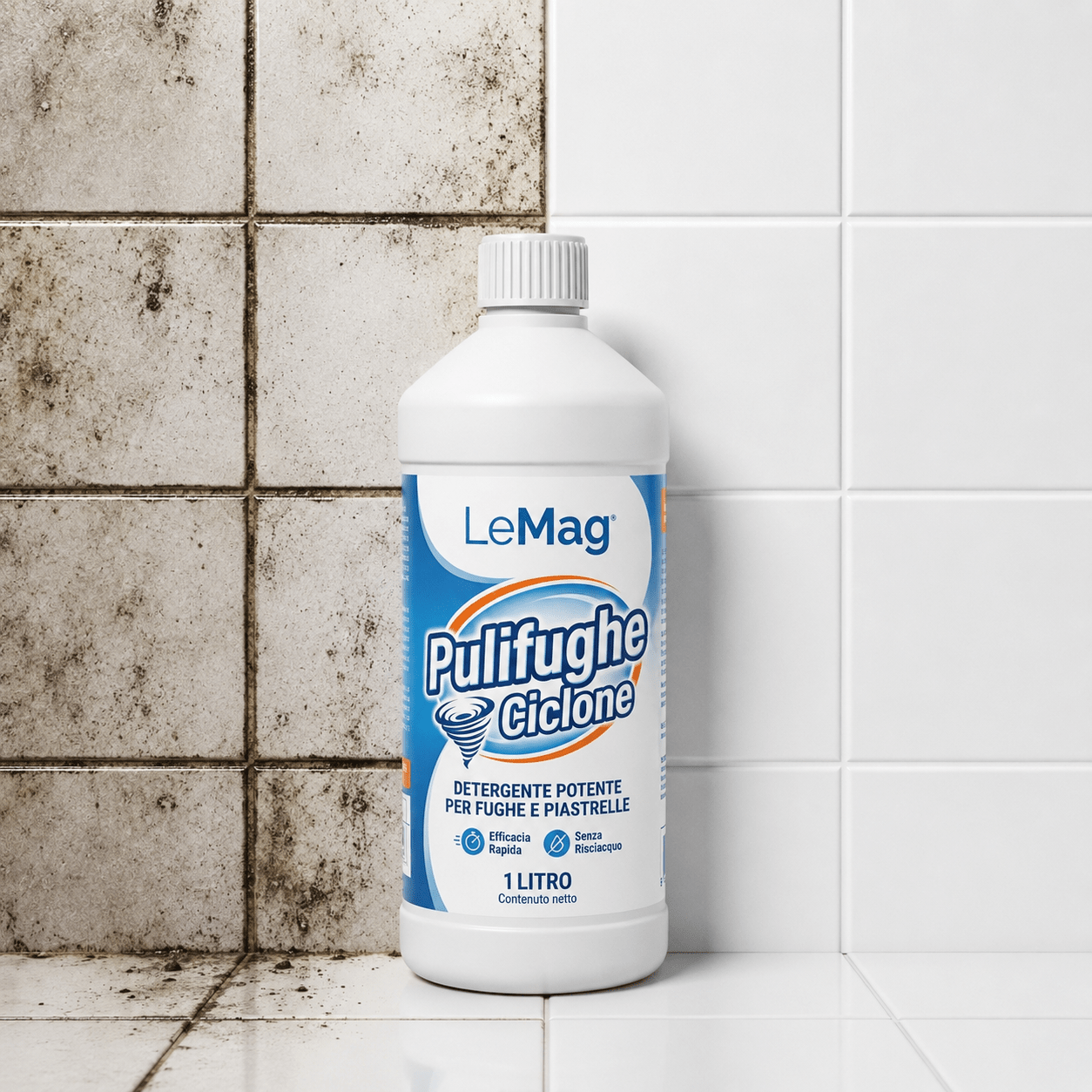 Ciclone 1L – Detergente Acido Professionale per Fughe e Pavimenti | Rimuove Calcare, Cemento e Incrostazioni | Pulizia Profonda Fughe, Gres, CeramicaCiclone 1L – Detergente Acido Professionale per Fughe e Pavimenti - Lemag srl