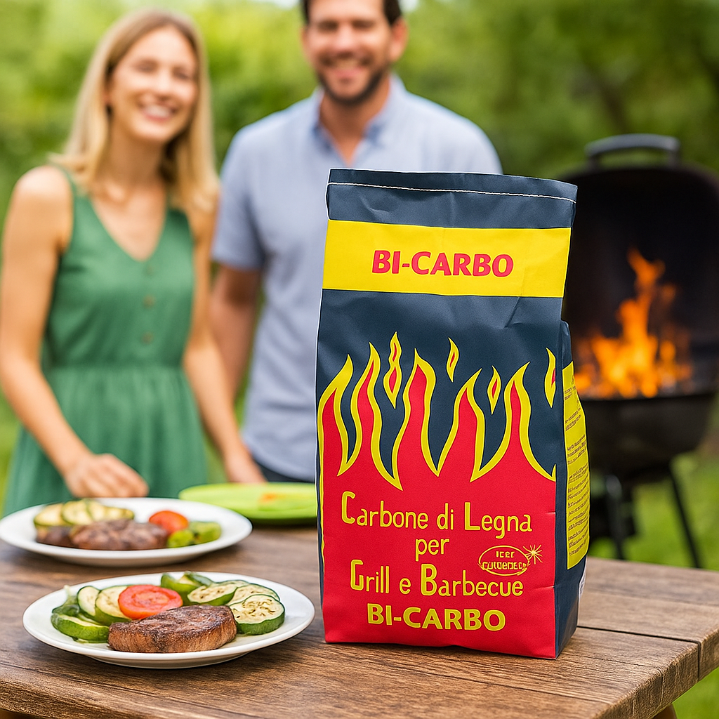 Carbone Naturale di Legna – Sacco da 3 kg o 5 kg – Alta Resa per Barbecue e Grill – Lemag SRL - Lemag srl