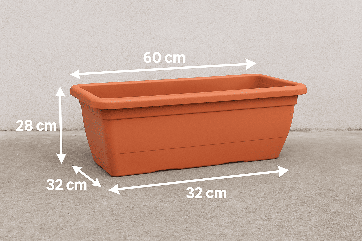 Fioriera Rettangolare 'Anthea' in Plastica 60x32x28h cm per Esterni Giardino Balcone - Lemag srl - Lemag srl