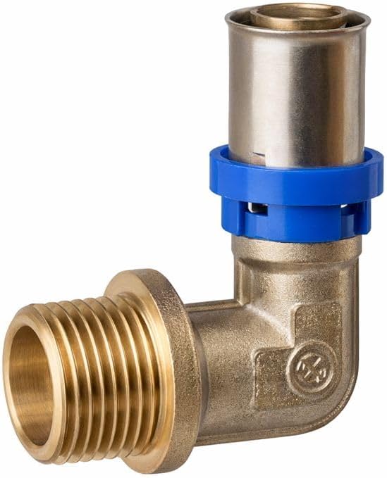 Raccordo a Pressione Curvo Maschio 1/2” – Gomito 90° per Tubi Multistrato – Connessione Rapida Idraulica e Termoidraulica - Lemag srl