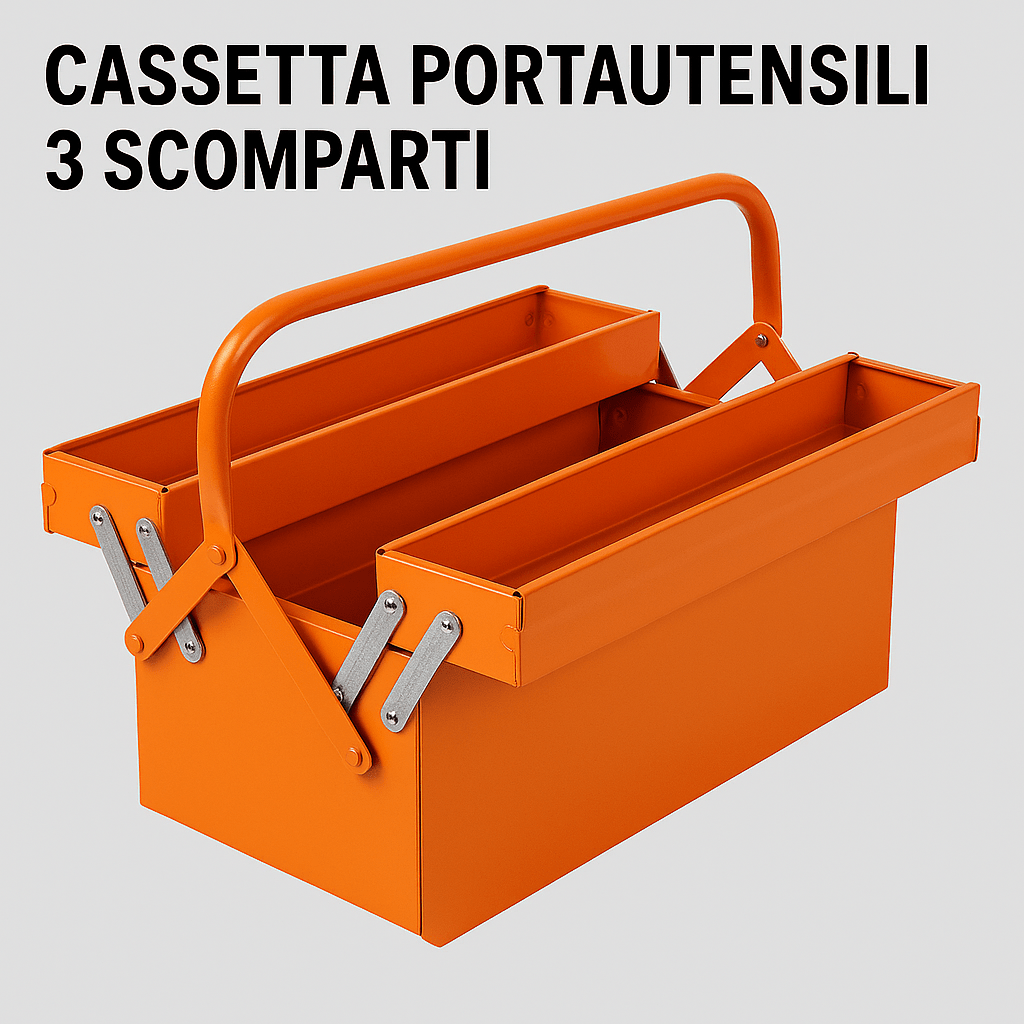 Cassetta Portautensili 3 Scomparti in Metallo Ideal Star – Professionale Robusta - Lemag srl