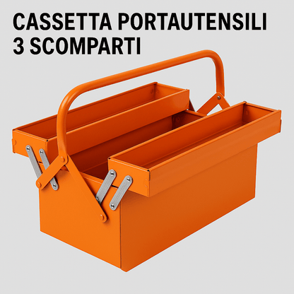 Cassetta Portautensili 3 Scomparti in Metallo Ideal Star – Professionale Robusta - Lemag srl